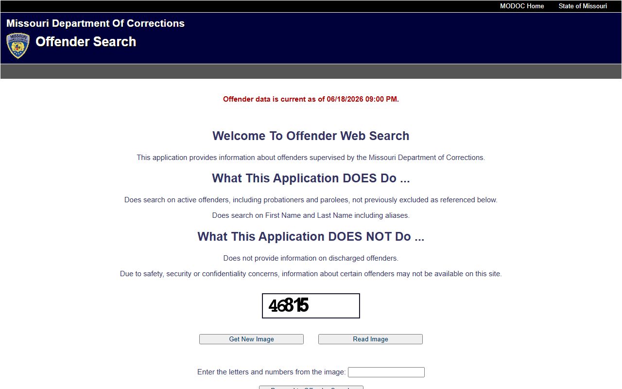Laclede County inmate search through Missouri DOC offender search